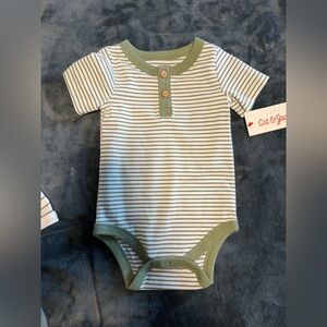 Cat & Jack Baby Striped Outfit - Green and White